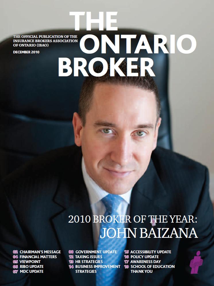 2011 Advertising Positions Now Available within The Ontario Broker magazine – Official Publication of the IBAO Image