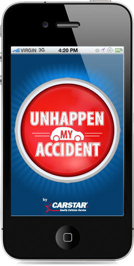 CARSTAR launches free mobile app for iPhone, Unhappen My Accident Image