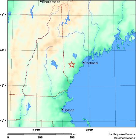 4.0-magnitude Maine earthquake “lightly felt” in Sherbrooke, Que. Image