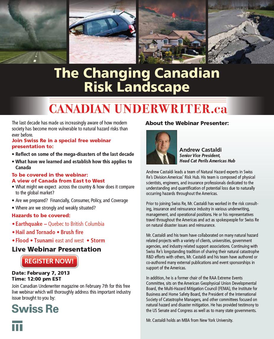 Youre invited: The Changing Canadian Risk Landscape  Free Live Webinar  February 7, 2013, 12:00 P.M. EST (Eastern Standard Time) Image