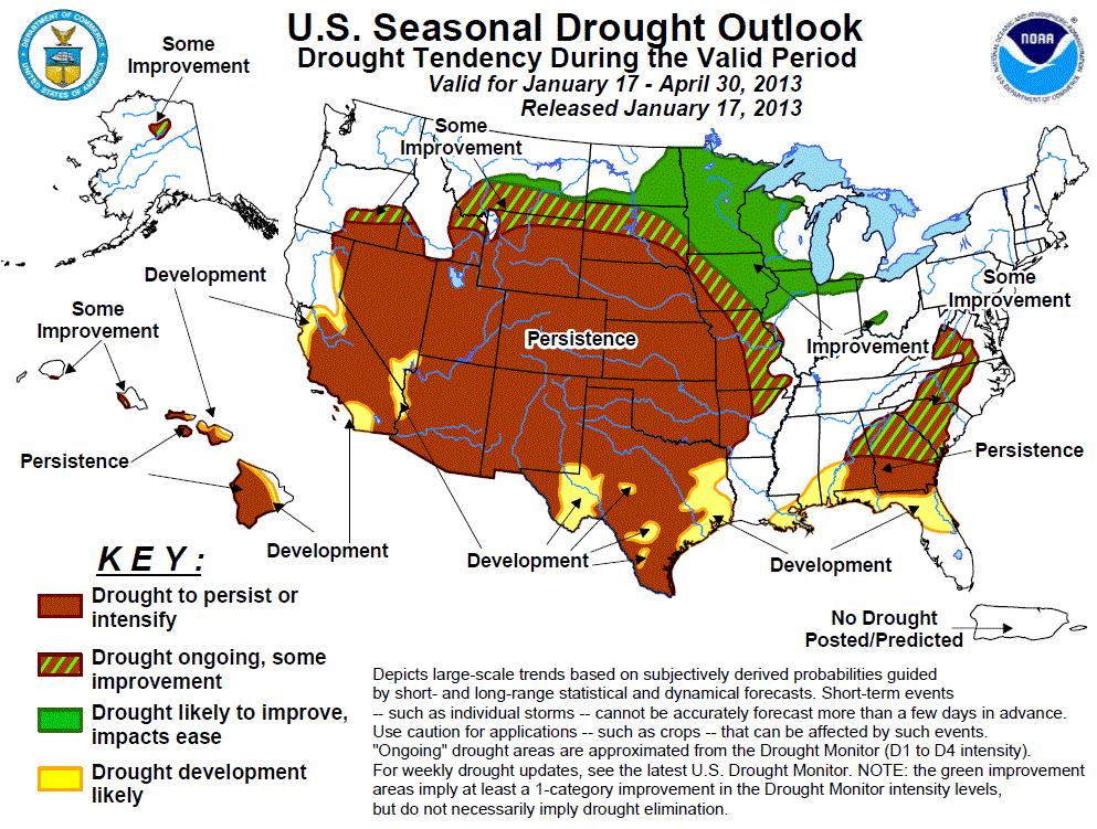 Most U.S. drought conditions to persist until end of April Image