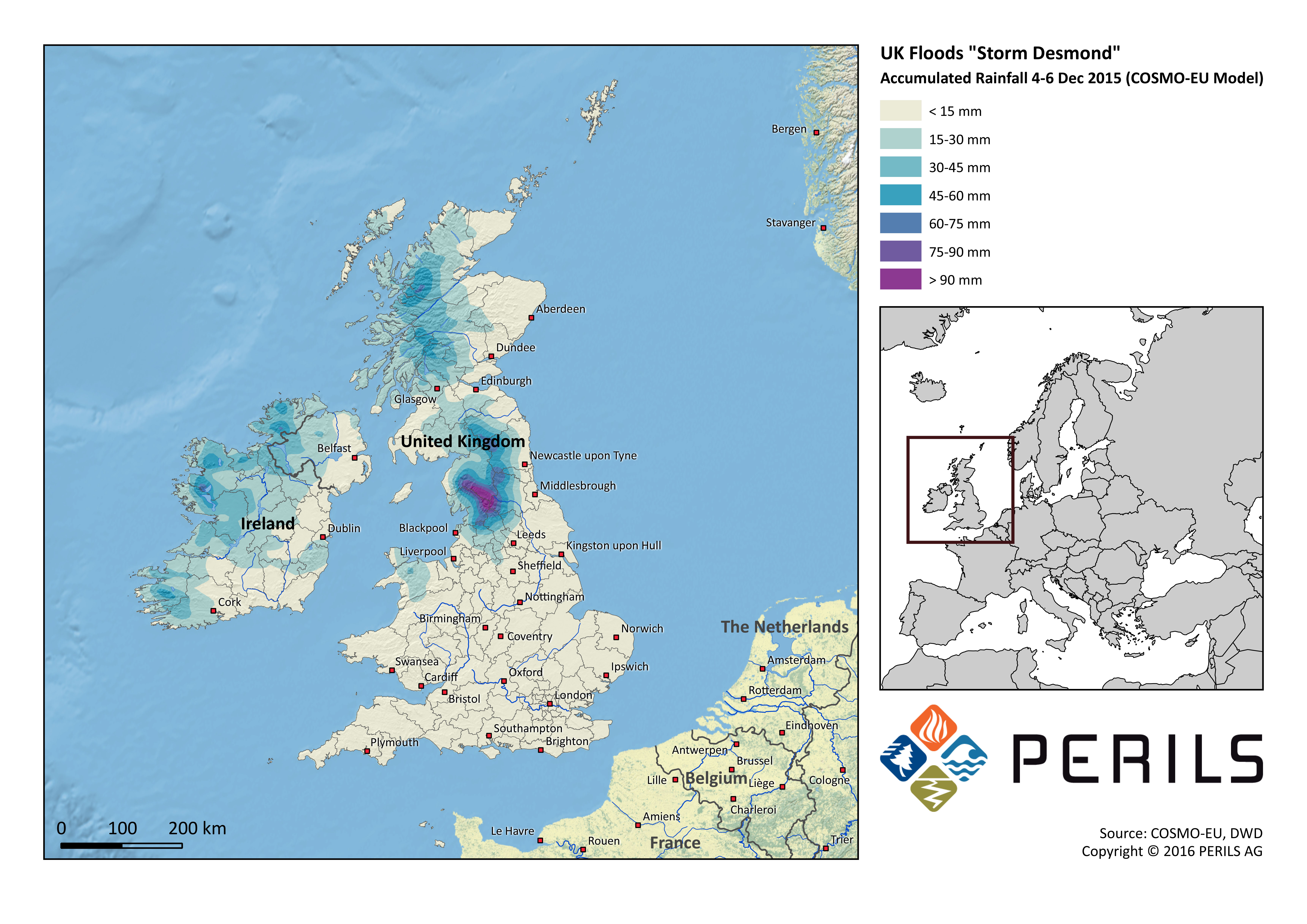 Flood losses for U.K. storms Eva and Frank estimated at 578 million pounds: PERILS Image