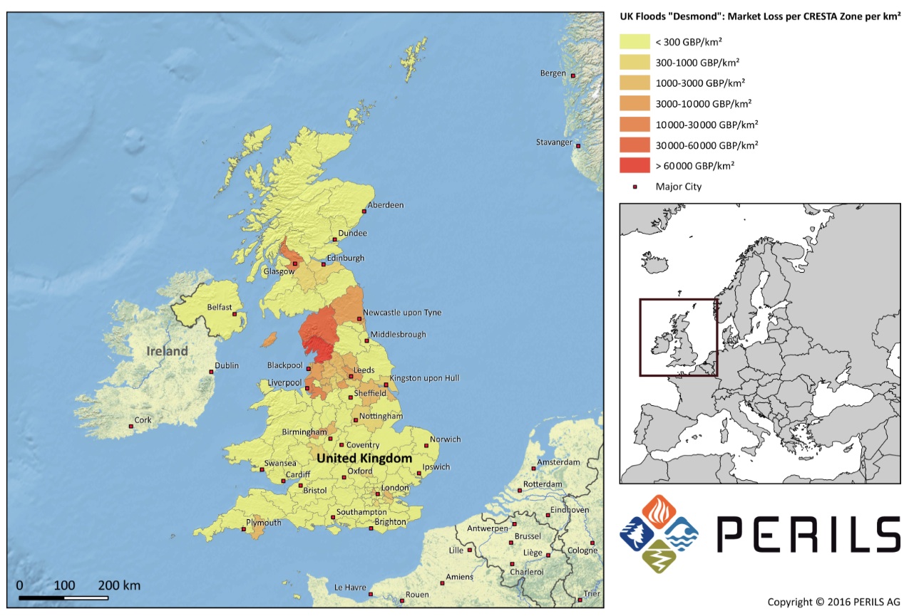Latest estimate of insured losses from Eva-Frank flooding £538 million: PERILS AG Image