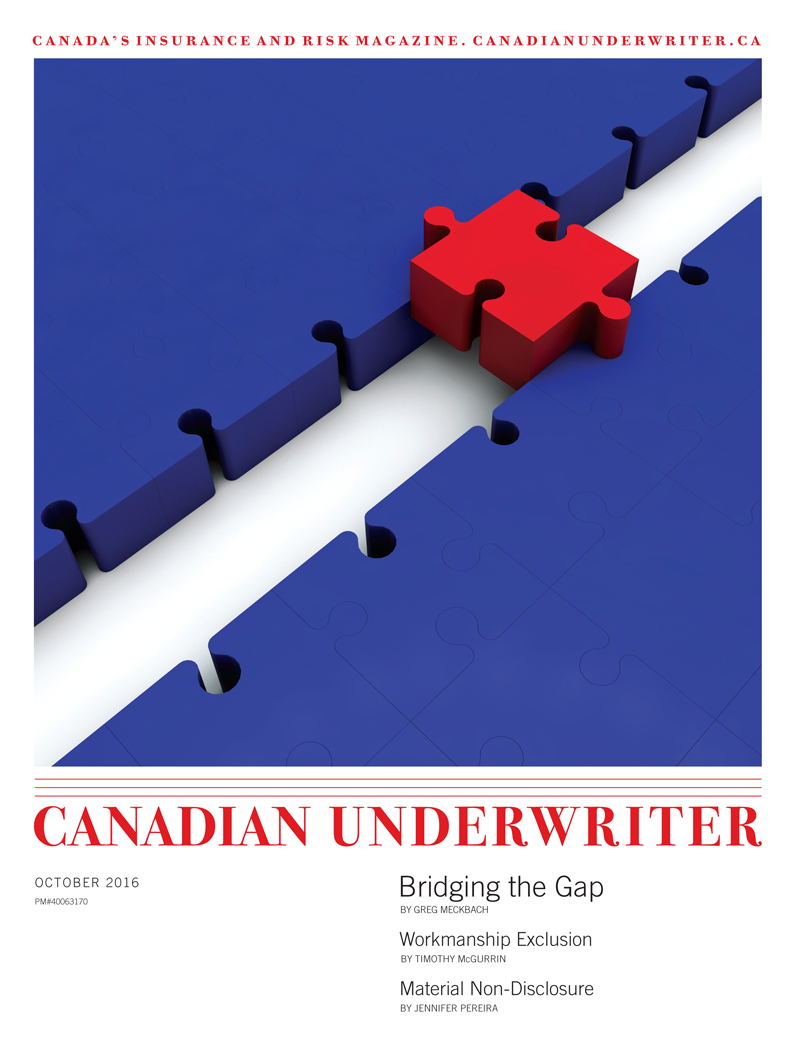 The Digital Edition of Canadian Underwriter’s October 2016 issue Image