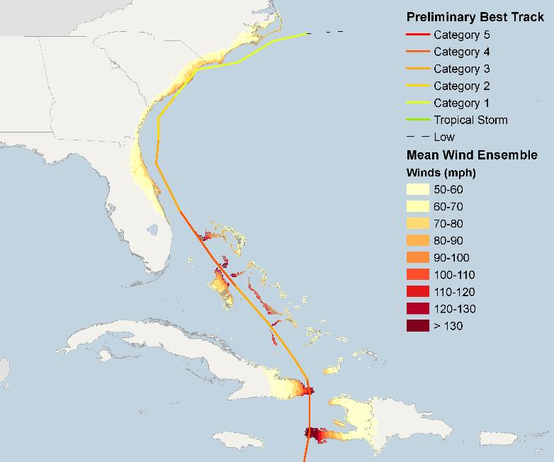 Estimated insured losses for U.S., Caribbean from Hurricane Matthew US$2.5 billion to US$8 billion: RMS Image