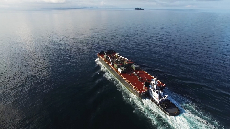 Some diesel fuel safely pumped from sunken tug on B.C. central coast Image