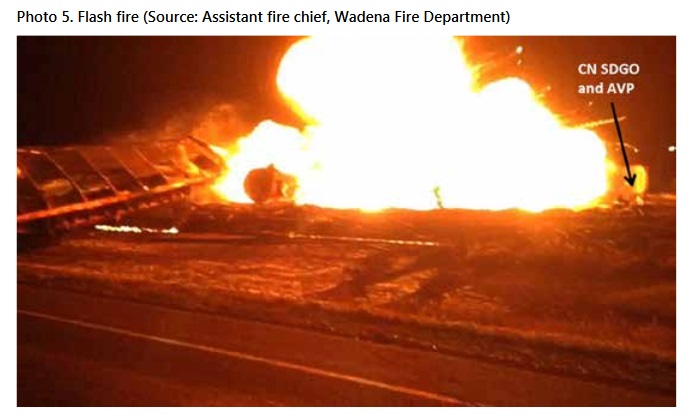 TSB finds ‘absence of thermal protection’ in flammable liquid tank car contributed to fire after Saskatchewan freight train derailment Image