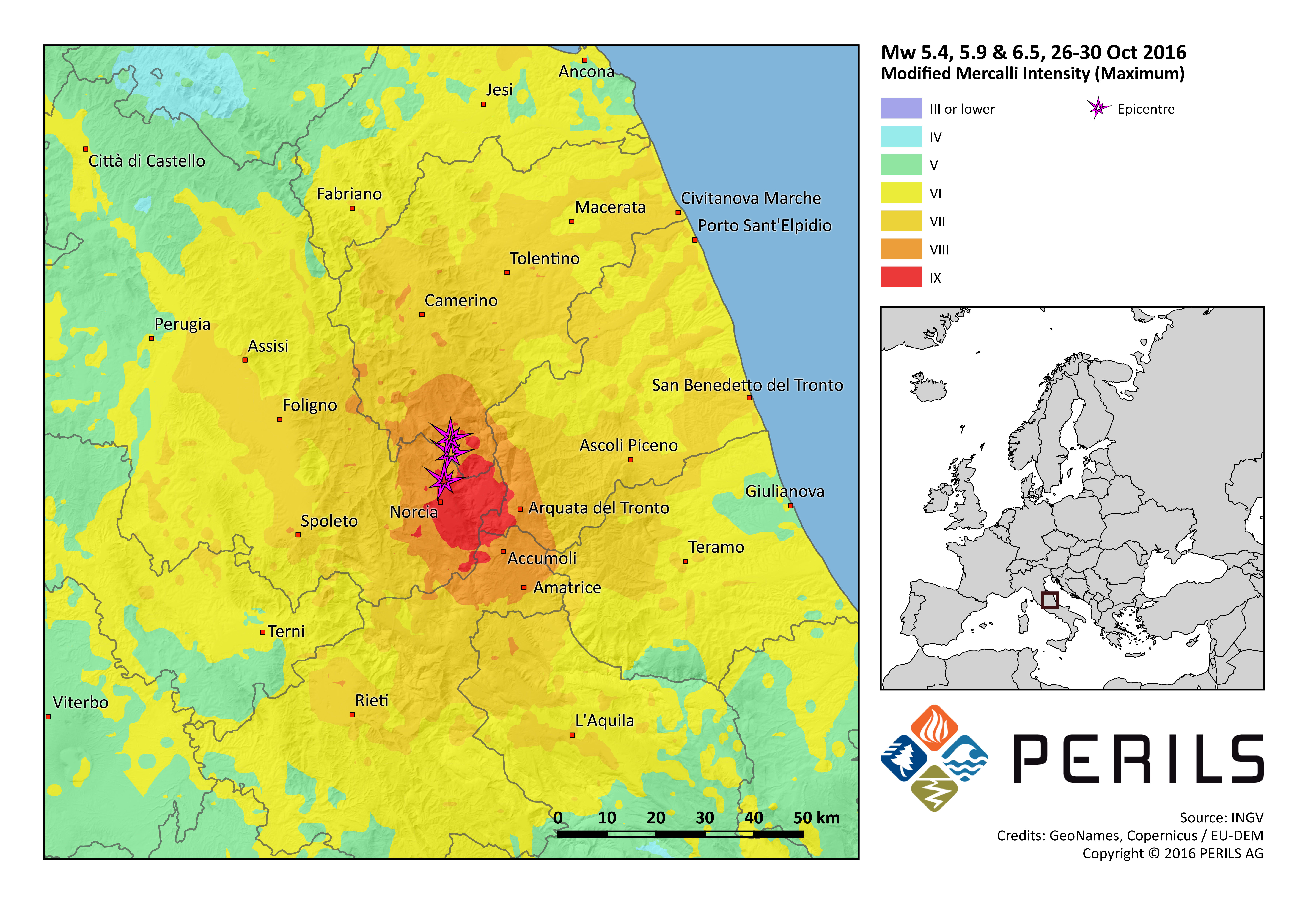 Series of October earthquakes in Italy spur 125 million euro loss estimate: PERILS Image