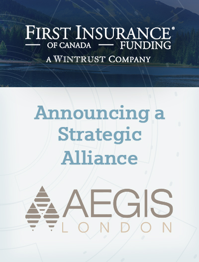 FIRST Insurance Funding of Canada announces strategic alliance with AEGIS London Image