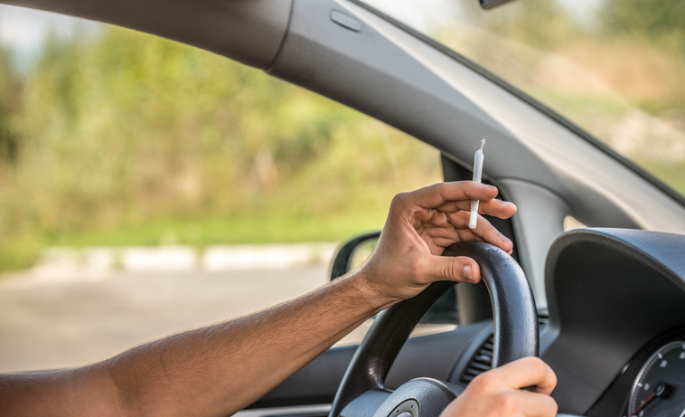 How can you tell if your client is driving while stoned? Image