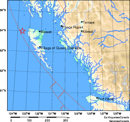 Small earthquake detected off coast of B.C. Image