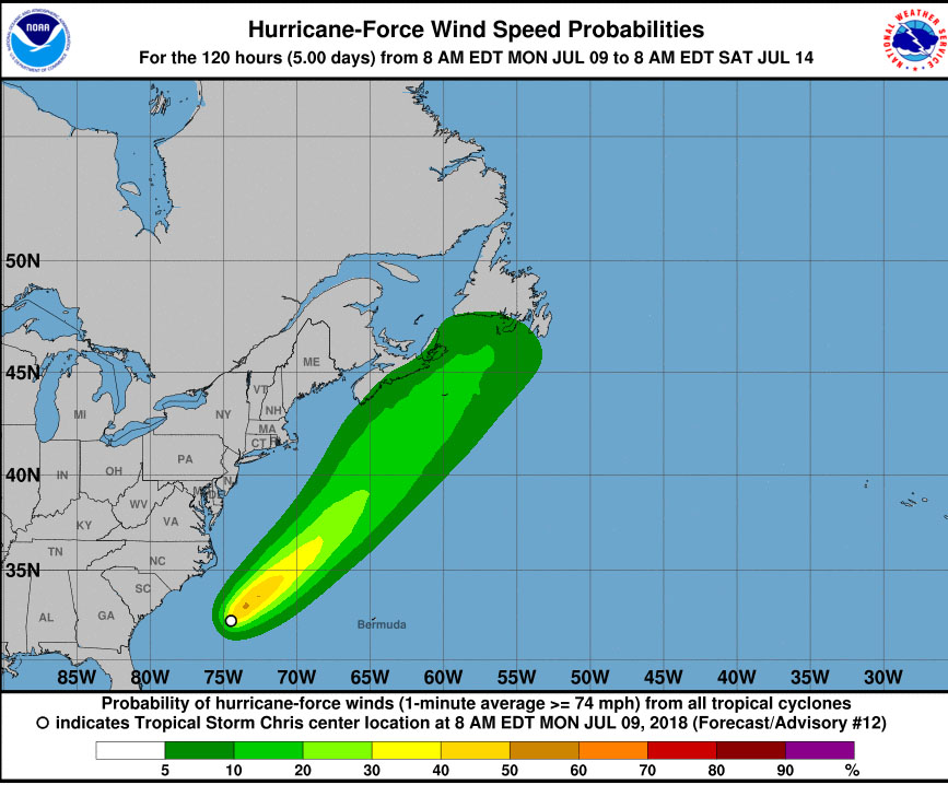 Tropical Storm Chris tracks towards Nova Scotia Image