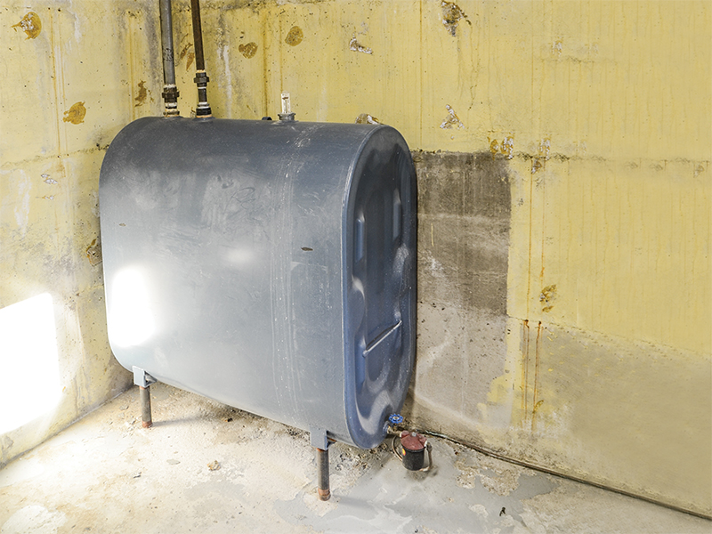 Gushing over oil storage Image