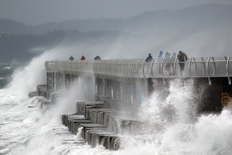 Wind and rain batter coast of British Columbia Image