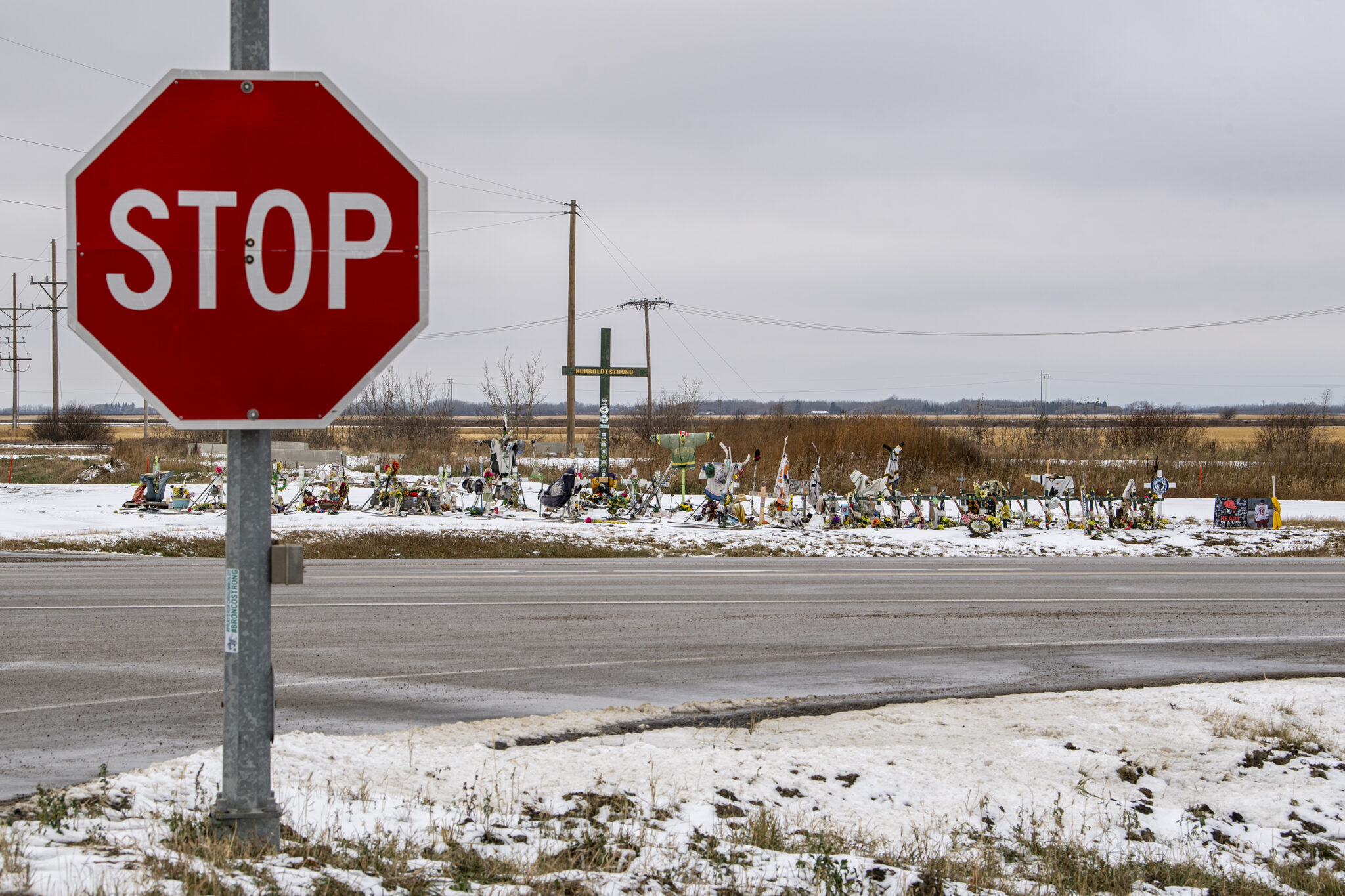 Trees removed at intersection of Humboldt Broncos bus crash Image