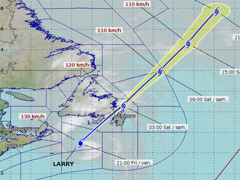 Hurricane Larry has arrived at this Canadian location Image