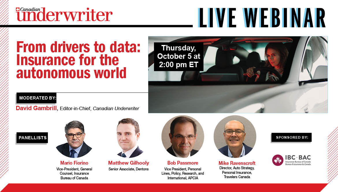 Headshots of panel from the webinar From drivers to data: Insurance for the autonomous world