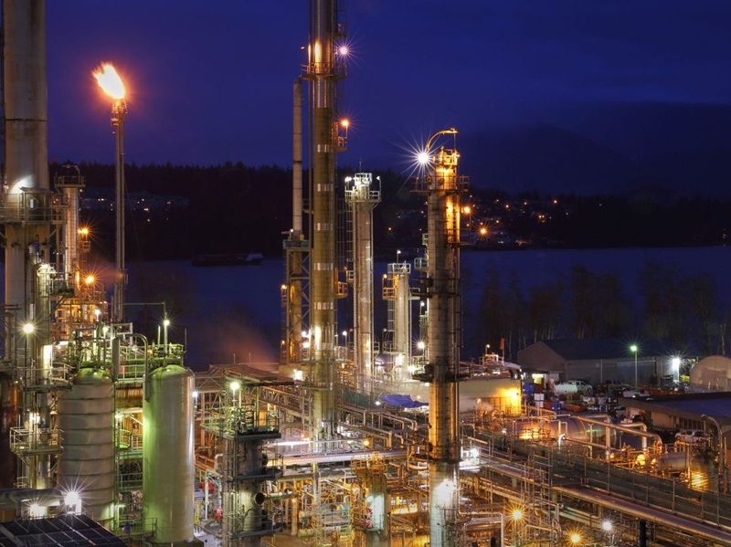 An oil refinery near Vancouver