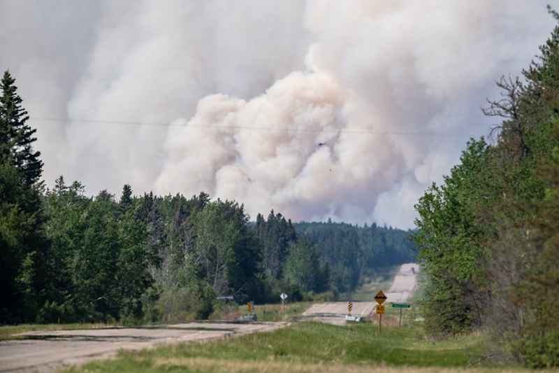 Wildfires burning near Smeaton, Sask. on June 4, 2025.