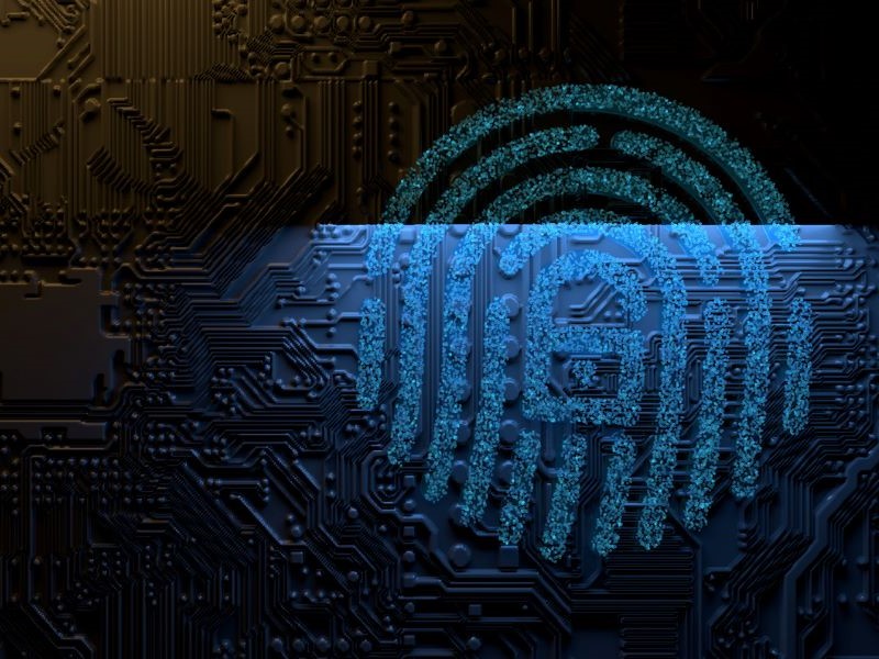 Cyber security represented by a digital lock