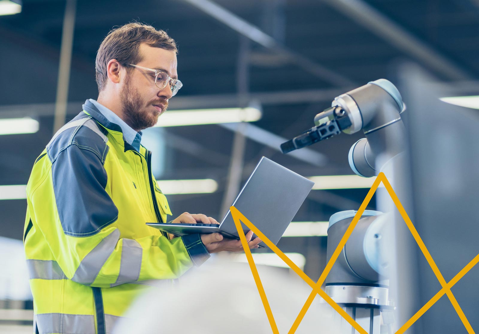 A technician performs an inspection.