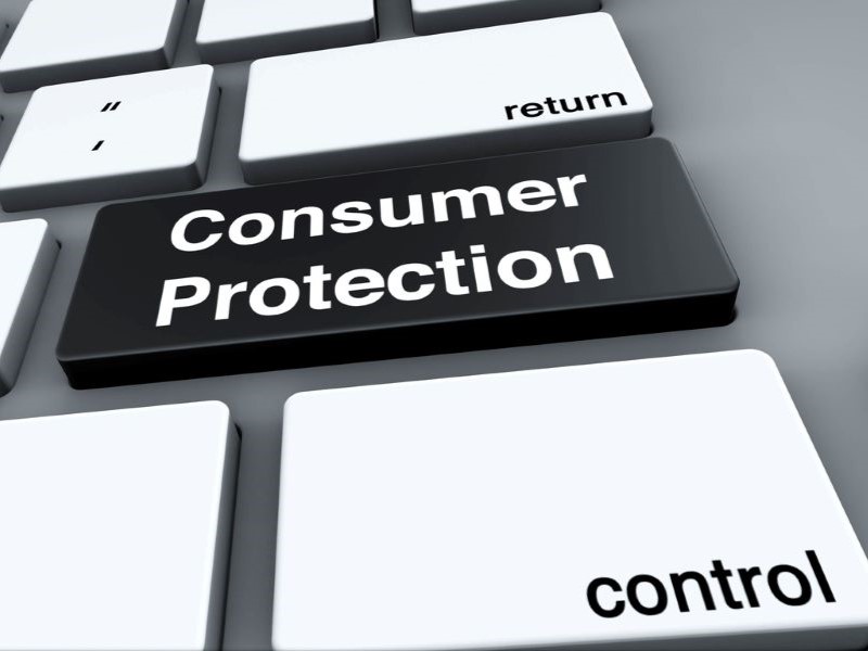 Consumer Protection key on a computer keyboard