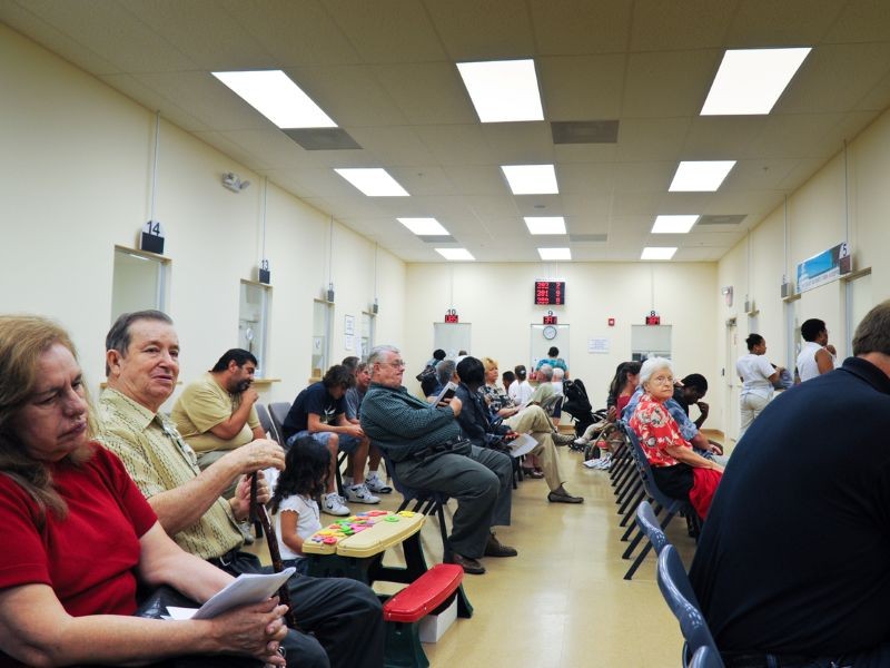 Lineup at the vehicle registration centre