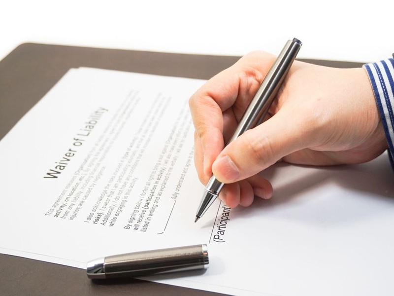 Signing a waiver of liability