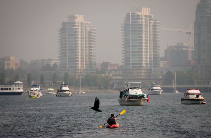 Smoke from wildfires hangs in the air in Vancouver