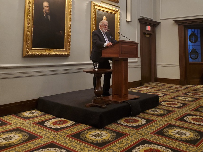 Phil Cook presenting at the 2020 Insurance Industry Trends & Predictions event in downtown Toronto. Photo by Jason Contant.
