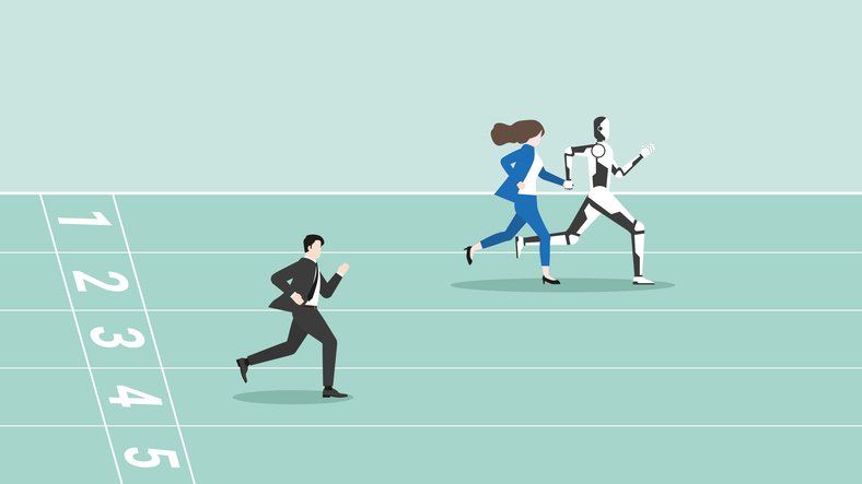 AI technology concept of business assistant, consultant, and support. alternate text for this image