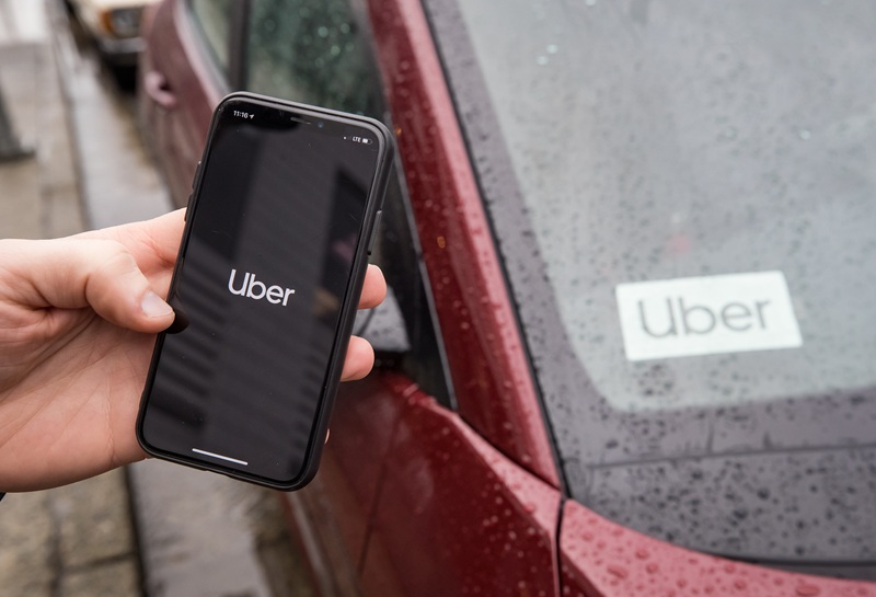 The Uber app as seen on an iPhone