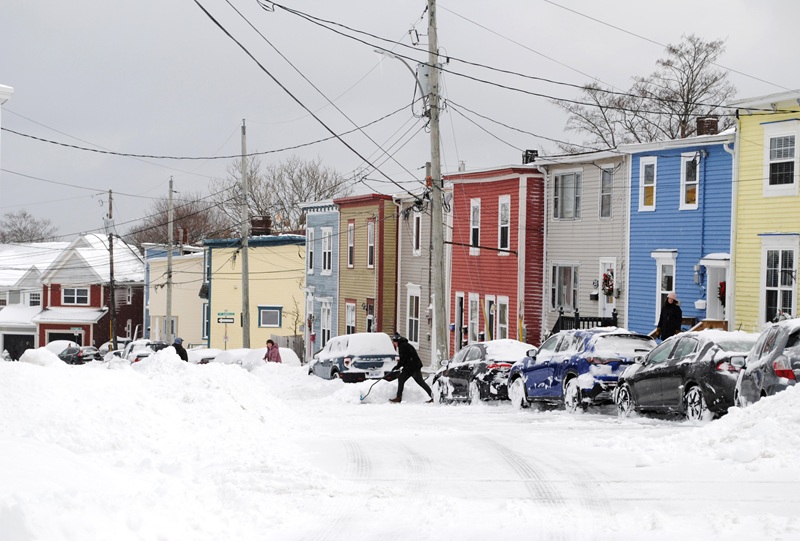 About 20 cm of snow fell on St. John's.