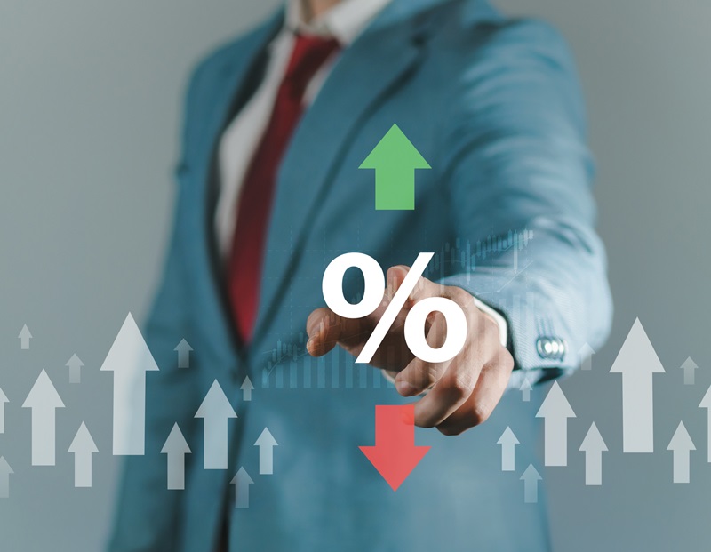 Interest rate and dividend concept, businessman calculating income and return on investment, save, income, return, compensation fund, investment, dividend tax, stock market, saving..