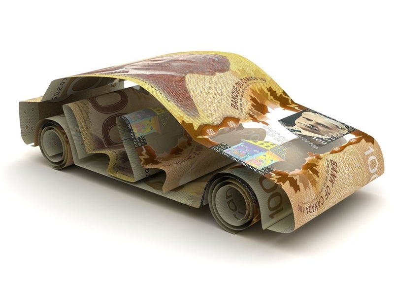Car wrapped in Canadian currency