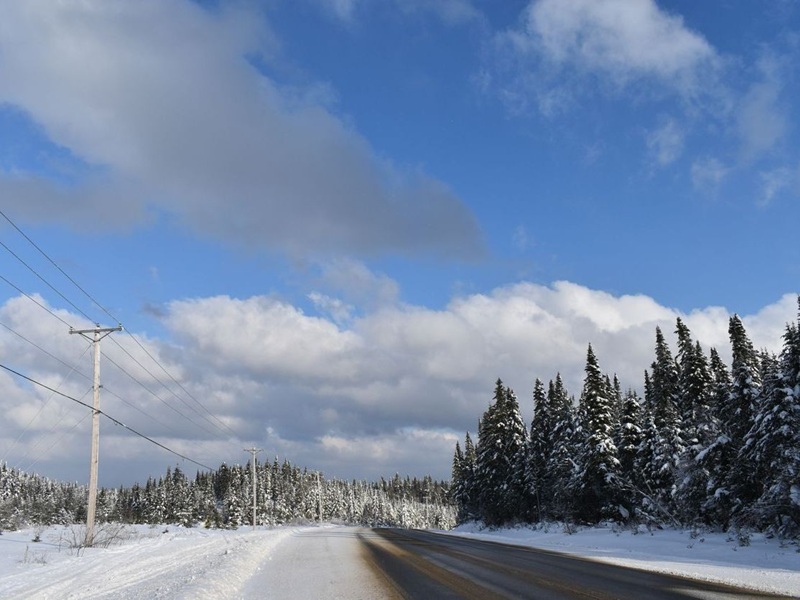 Quebec road in winter