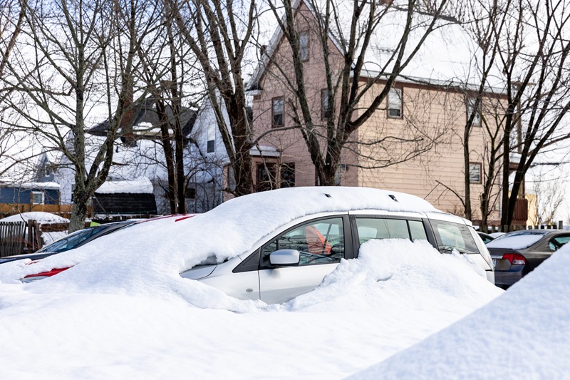 Cars covered in snow after winter storm in Sydney, N.S.