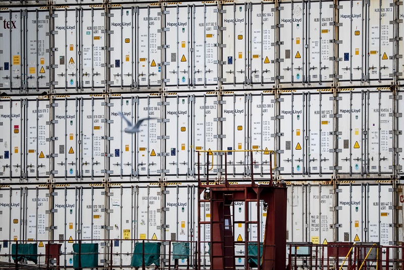 Shipping containers in the Port of Montreal are photographed in Montreal on Thursday, Sept. 11, 2025. THE CANADIAN PRESS/Christopher Katsarov