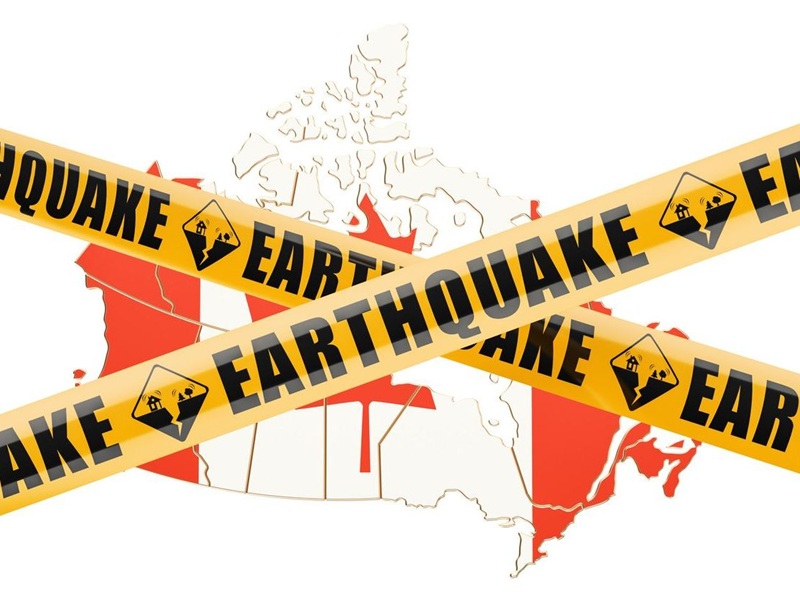 Earthquake in Canada concept