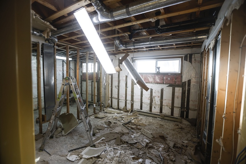 The basement of a home on the Pimicikamak Cree Nation in Manitoba.