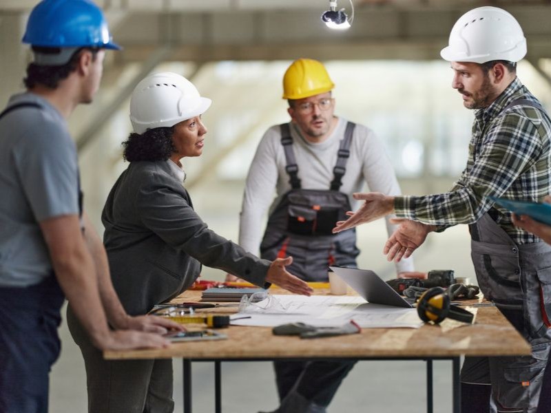 Argument at a construction site.